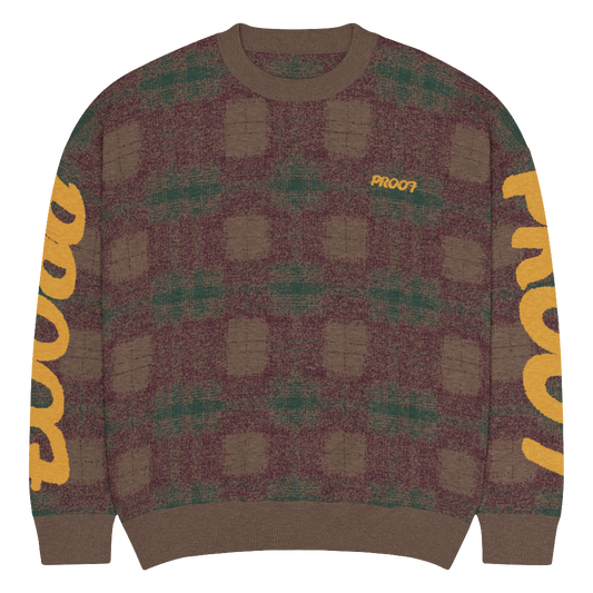 Relaxed fit knitted crew neck sweater