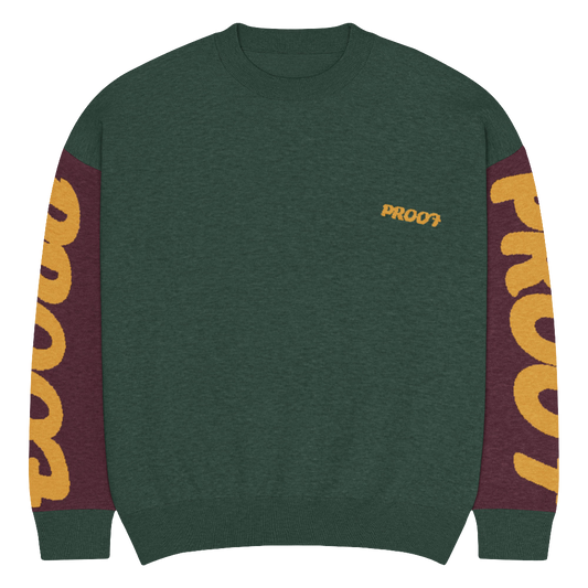 Relaxed fit knitted crew neck sweater