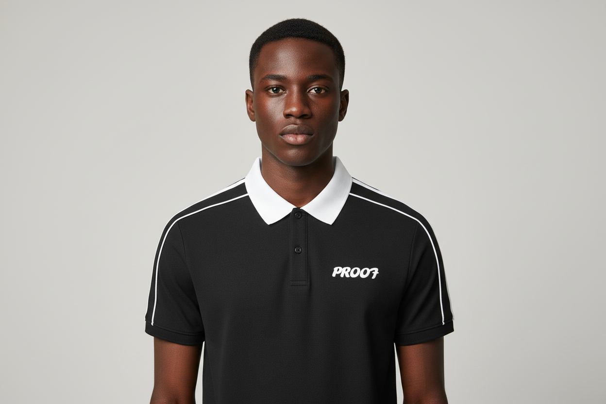 Contrast Collar Short-Sleeve Polo Shirt