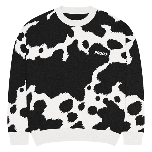 Relaxed fit knitted crew neck sweater