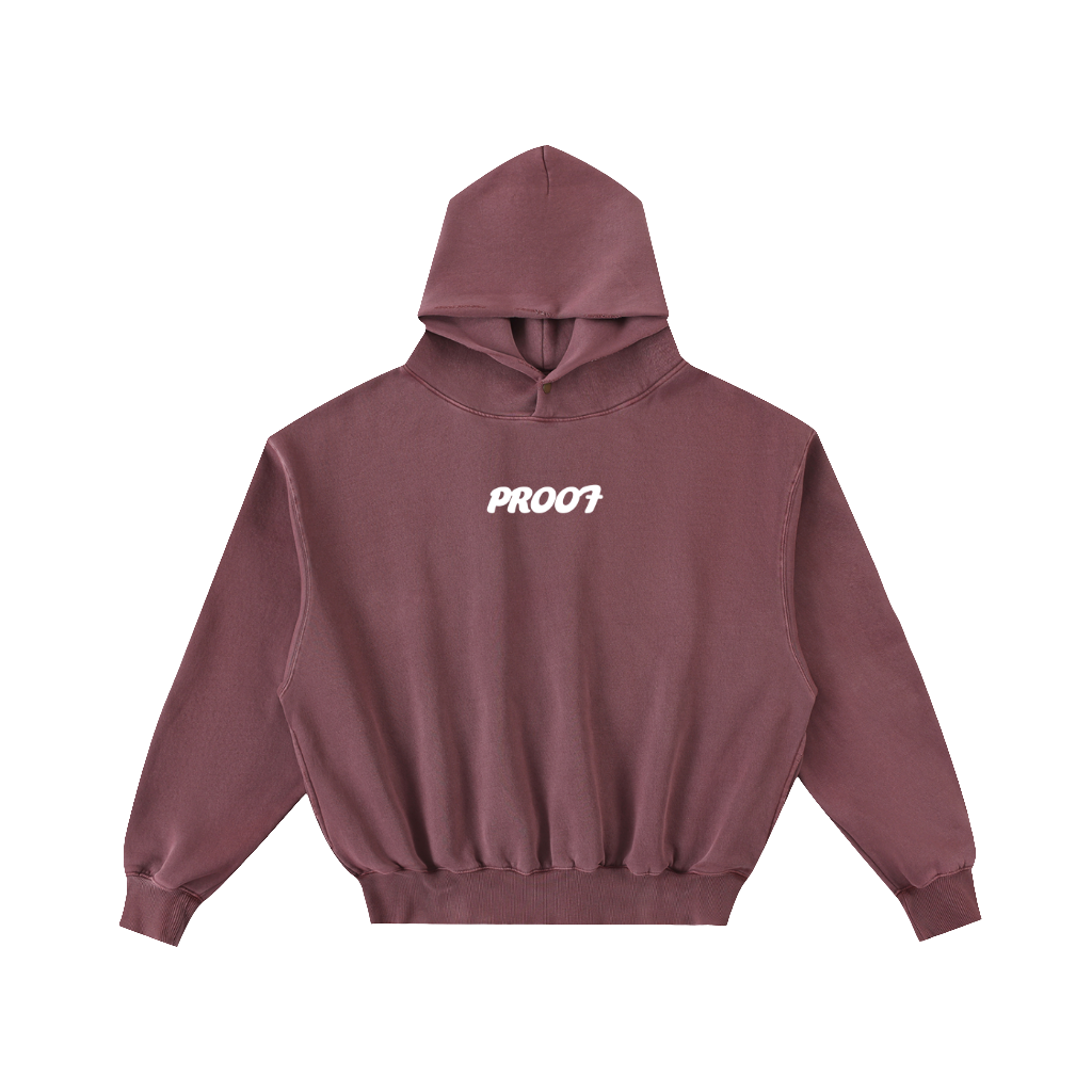 Frayed Enzyme Washed Fleece Hoodie