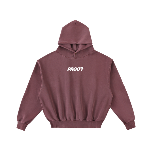 Frayed Enzyme Washed Fleece Hoodie