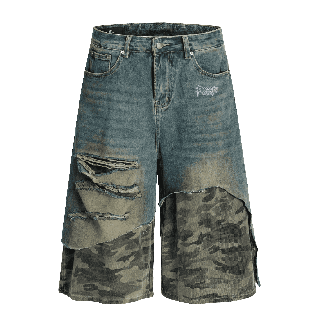 Camouflage Denim Shorts