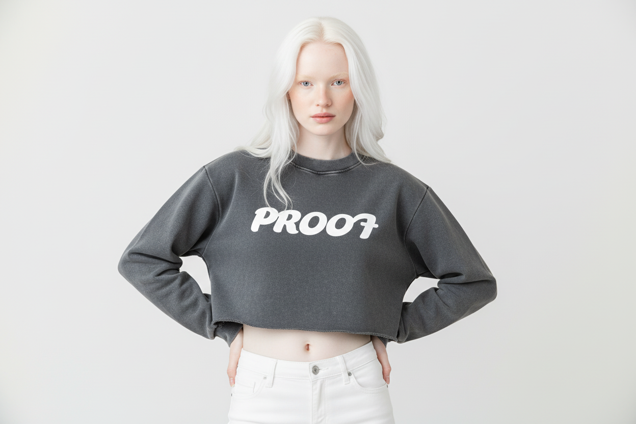 Raw Edge Cropped Sweatshirt