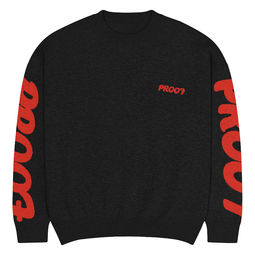 Relaxed fit knitted crew neck sweater