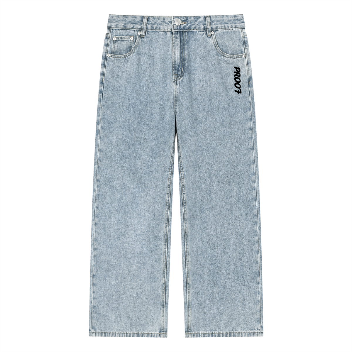 Vintage Wash Straight Leg Jeans