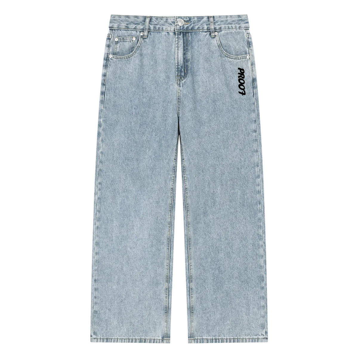 Vintage Wash Straight Leg Jeans