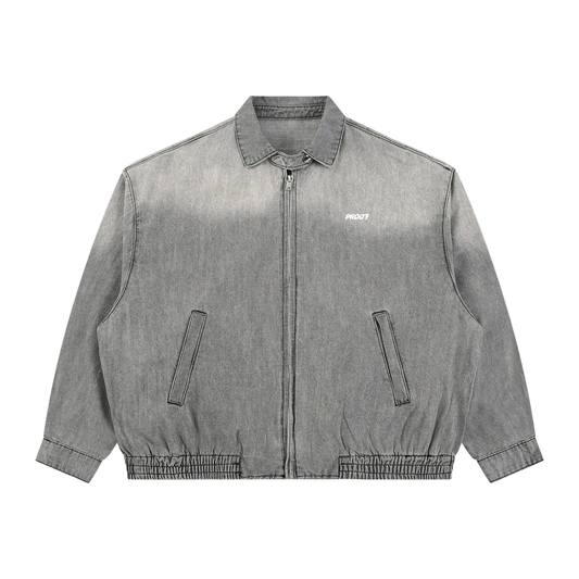 Vintage Wash Full-Zip Denim Jacket