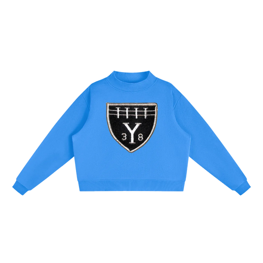Fleece Mock-Neck Crew Sweatshirt
