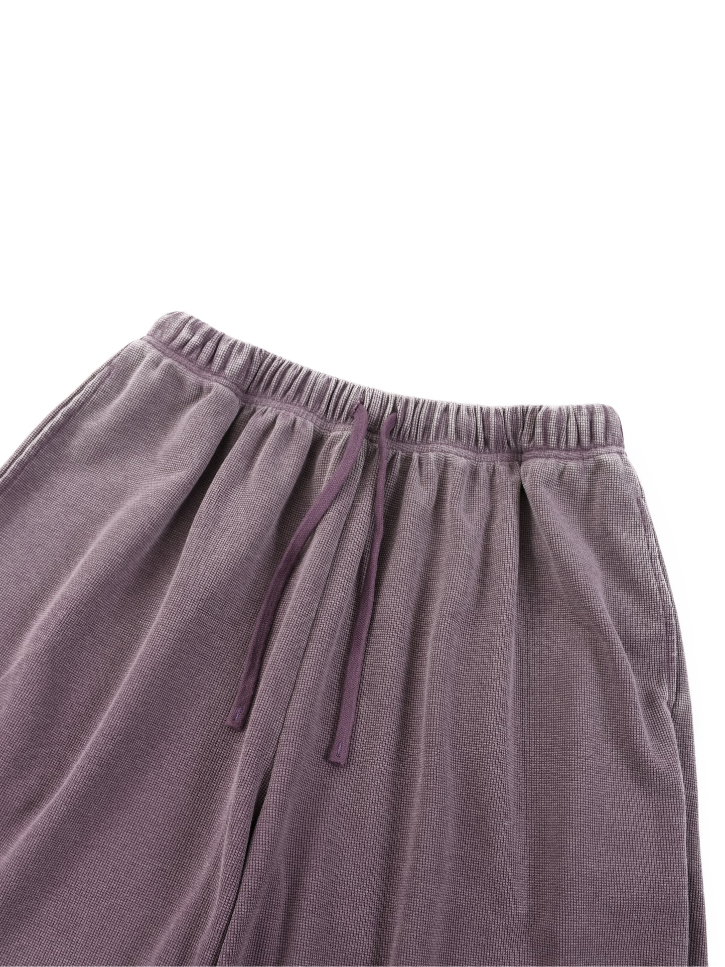 Vintage Wash Sunfade Waffle Raw Hem Shorts