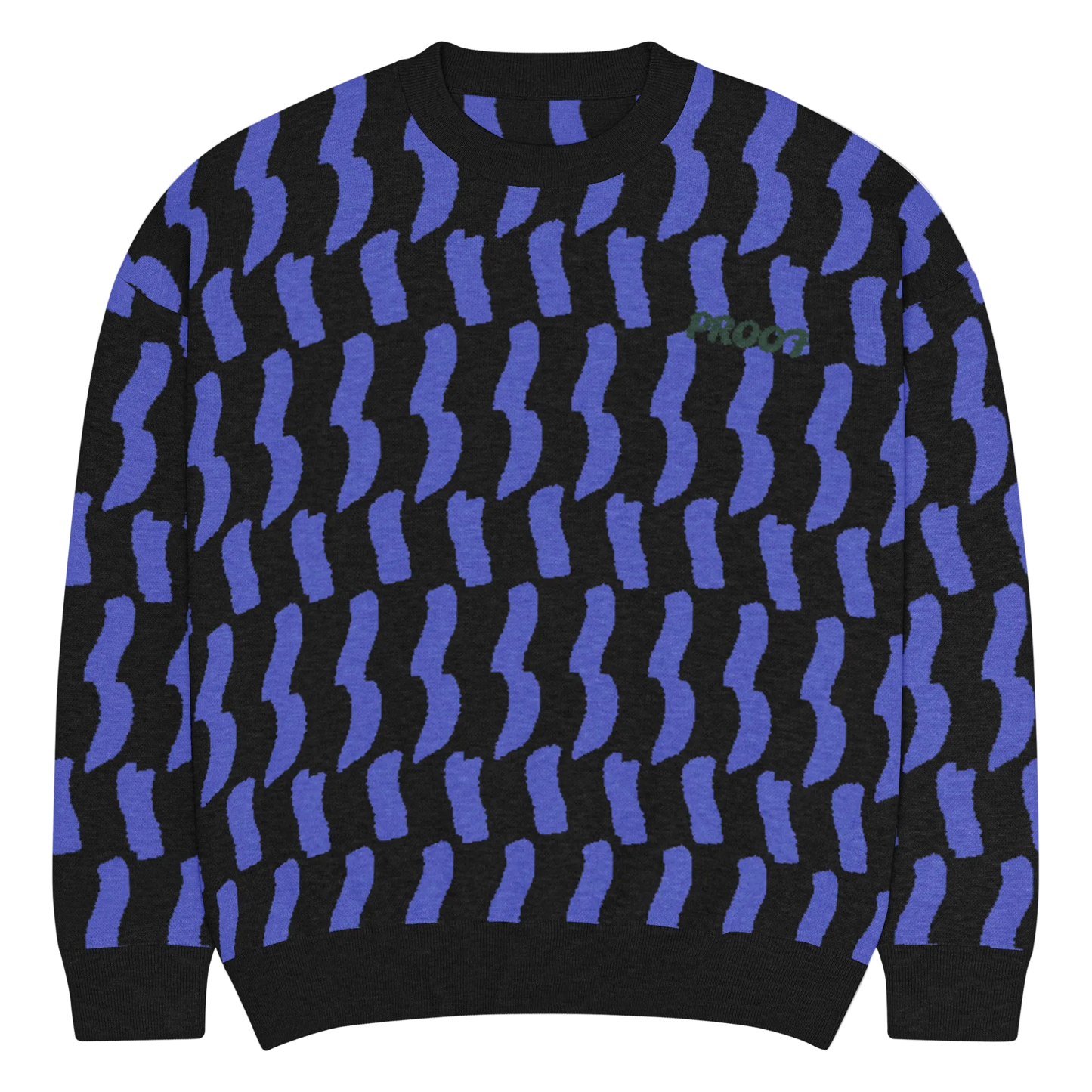 Relaxed fit knitted crew neck sweater