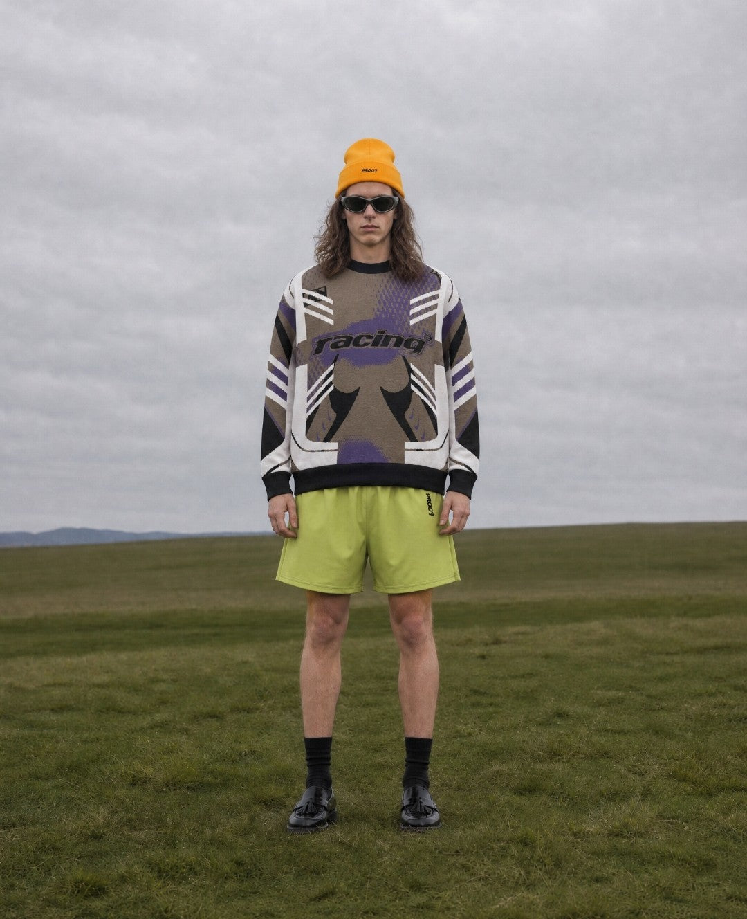Relaxed fit knitted crew neck sweater