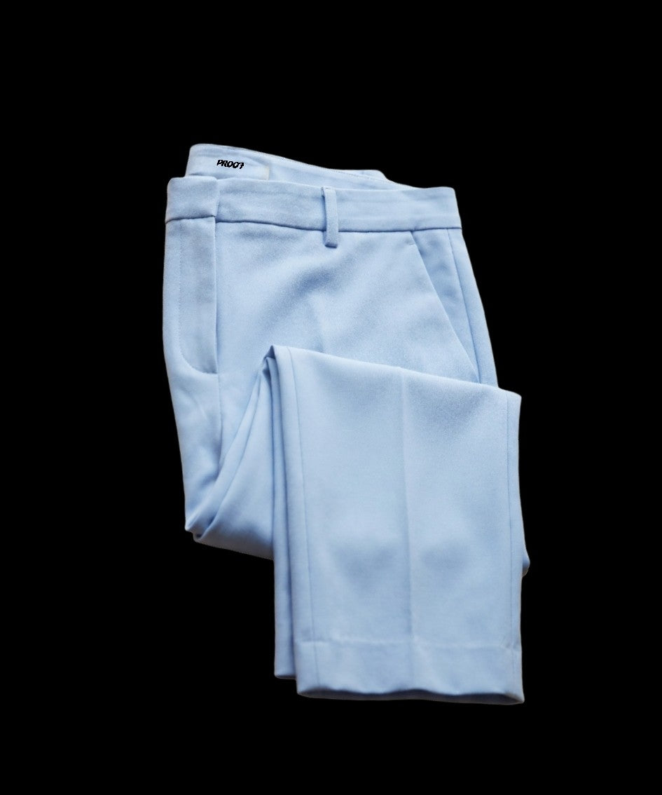 Pastel blue cigarette pants