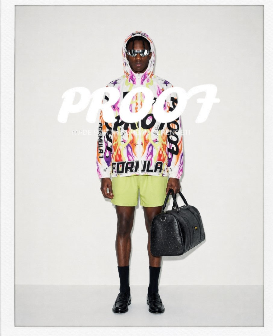 Race on windbreaker