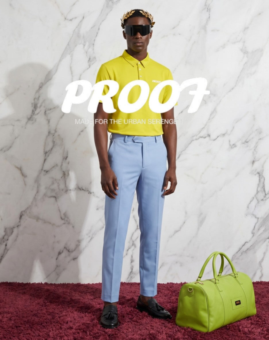 Pastel blue cigarette pants
