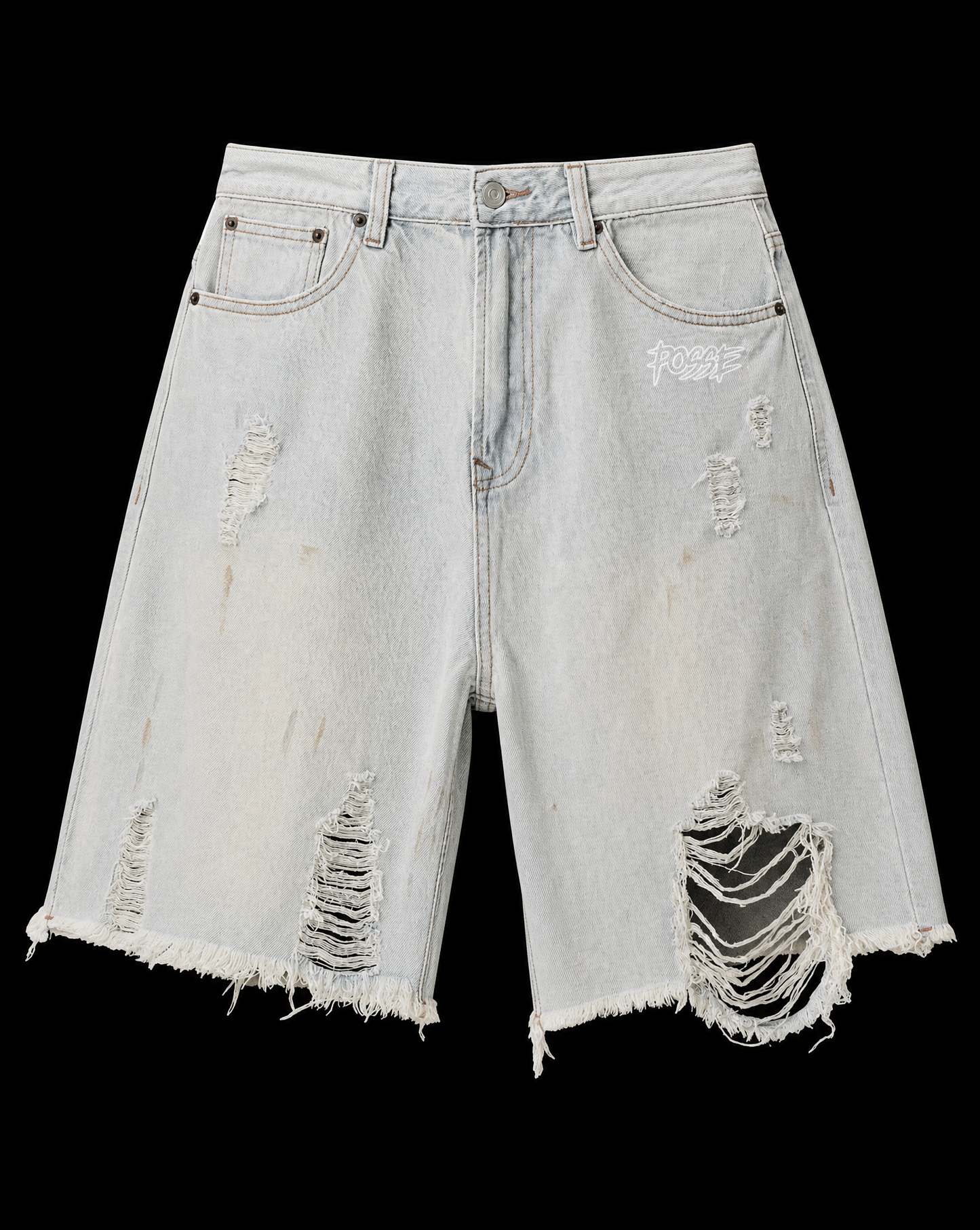 Distressed Denim Shorts