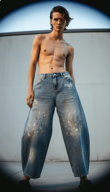Hand-Painted Loose Jeans