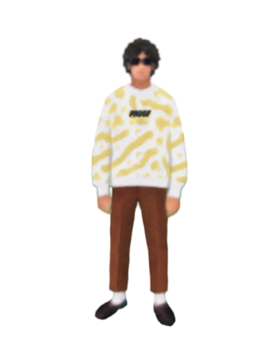 Relaxed fit knitted crew neck sweater