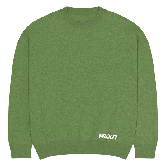 Relaxed fit knitted crew neck sweater