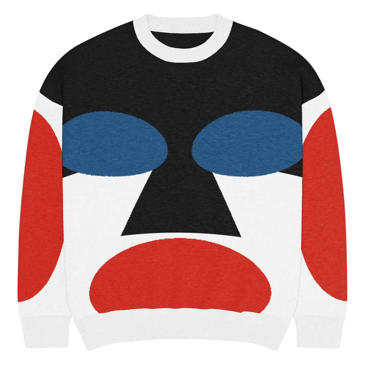 Relaxed fit knitted crew neck sweater