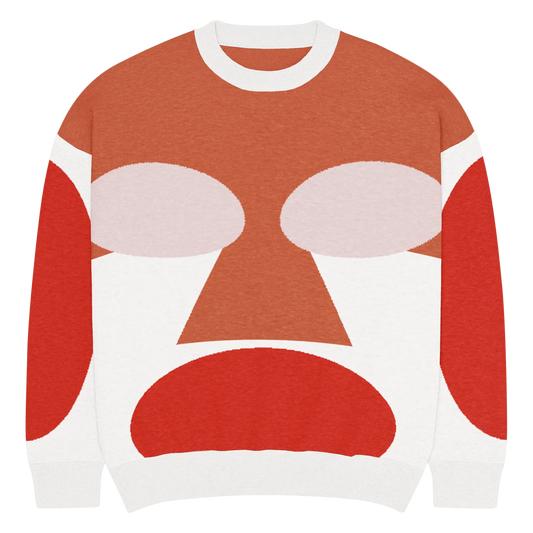 Relaxed fit knitted crew neck sweater